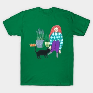 Gardening with a cat helper T-Shirt